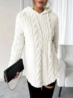 Cozy Textured Drawstring Fleece Hoodie