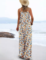 Full Size Floral Print Wide Leg Casual Jumpsuit Plus Size