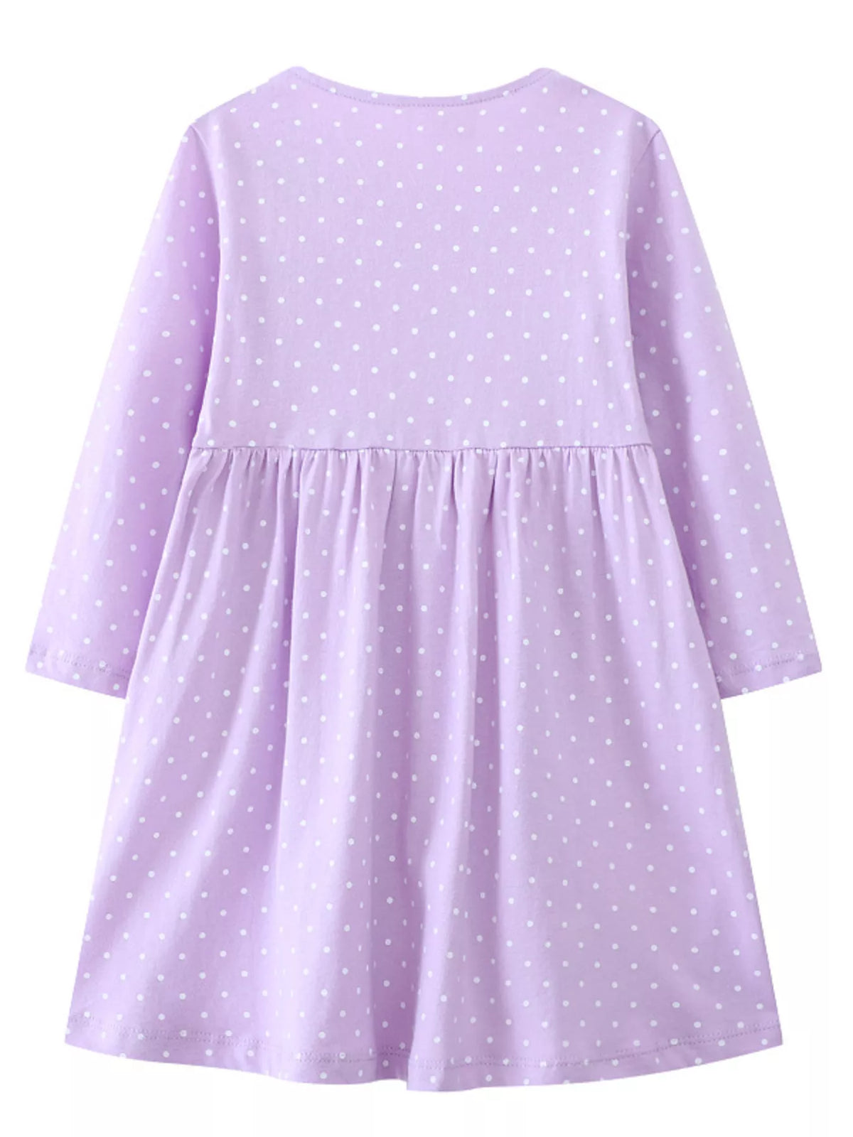 Children's Dinosaur Embroidered Polka Dot Dress