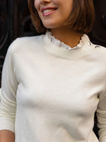 Ribbed Hem Mock Neck Long Sleeve Sweater