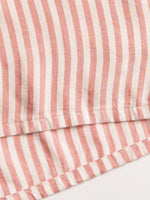 Striped Collared Neck Long Sleeve Top and Shorts Lounge Set - Ladyez