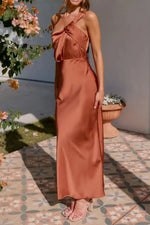 One Shoulder Sleeveless Maxi Dress