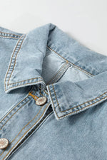 Draw-cord Hem Light Wash Denim Jacket