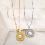 Alloy Pearl Pendant Necklace