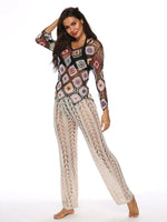 Cutout Drawstring High Waist Swim Pants - Ladyez