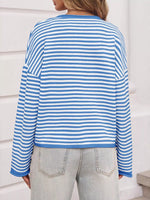 Striped Button-Up Cardigan