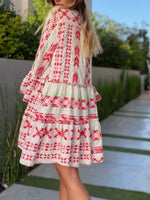 Printed Tiered Babydoll Dress