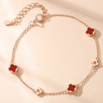 925 Sterling Silver Four Leaf Clover Bracelet