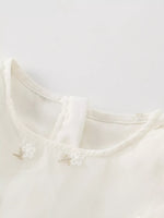 Children's Embroidered Floral Tulle Dress with Lace Detail