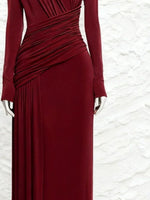 Ruched Long Sleeve Maxi Dress