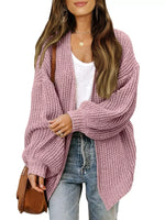 Open-Front Chunky Knit Cardigan
