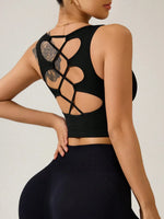 Crisscross Cropped Active Tank - Ladyez