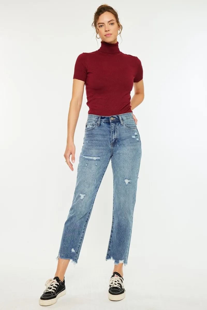 Kancan High Rise Classic Slim Straight Jeans - Ladyez
