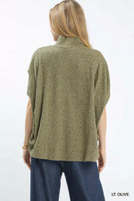 Umgee Textured Mock Neck Relaxed Top