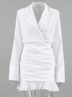Blazer Style Ruched Mini Dress