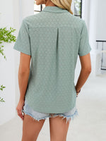 Eyelet Short Sleeve Blouse