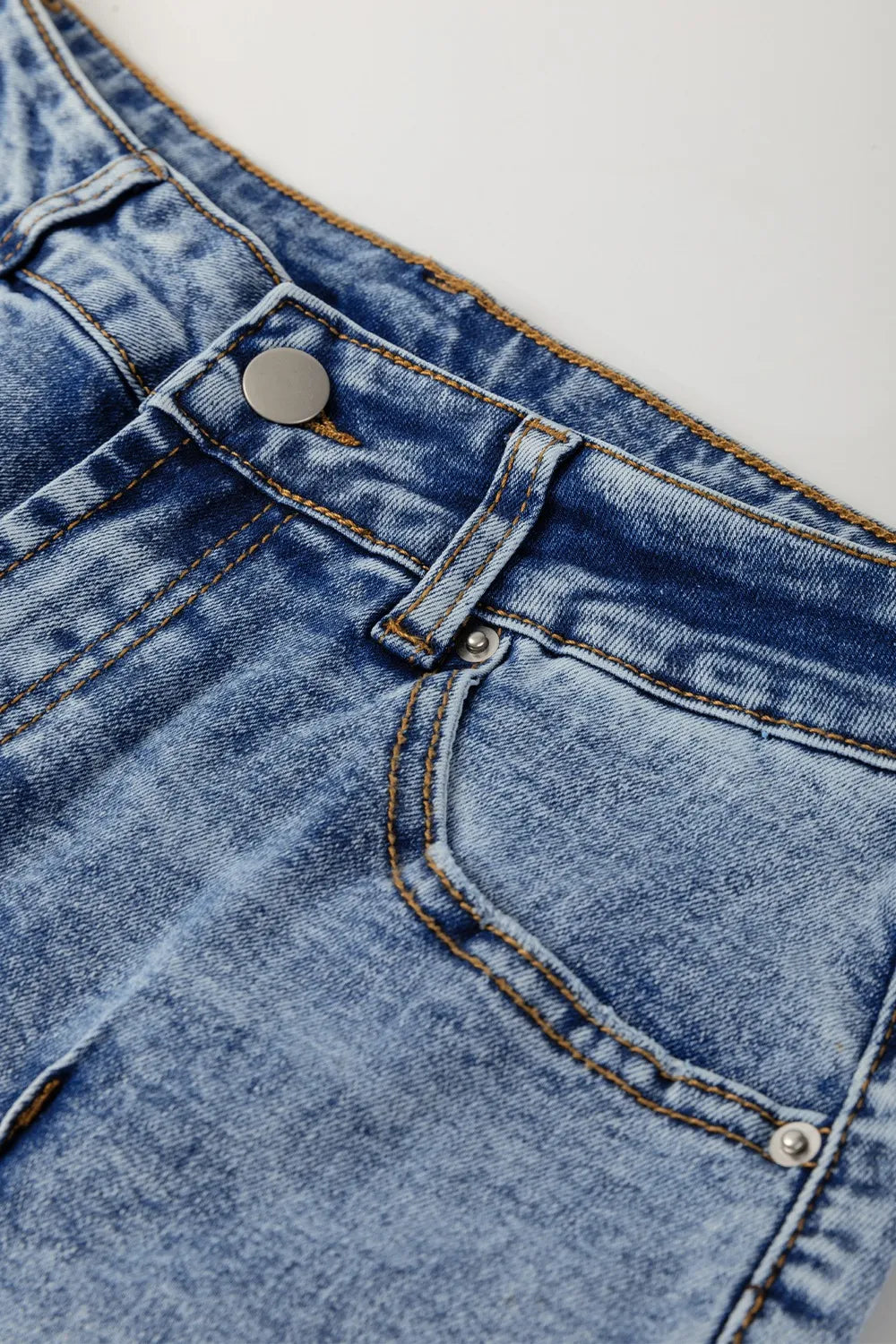 High-Waisted Wide-Leg Cuffed Jeans - Ladyez