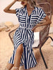 Striped Button Front Shirt Dress