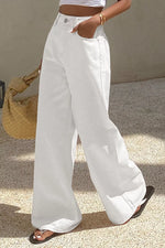 Solid Color Loose Casual Jeans