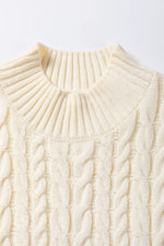 Cable Knit Turtleneck Sweater Vest