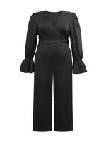 Plus Size Flounce Sleeve Top and Pants Set