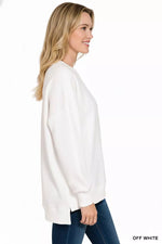 Zenana Fleece Hi-low Boyfriend Sweatshirts with Pockets