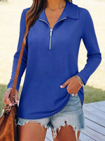 Half Zip Long Sleeve Knit Top