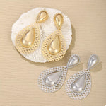 Hollowed-Out Teardrop Statement Earrings