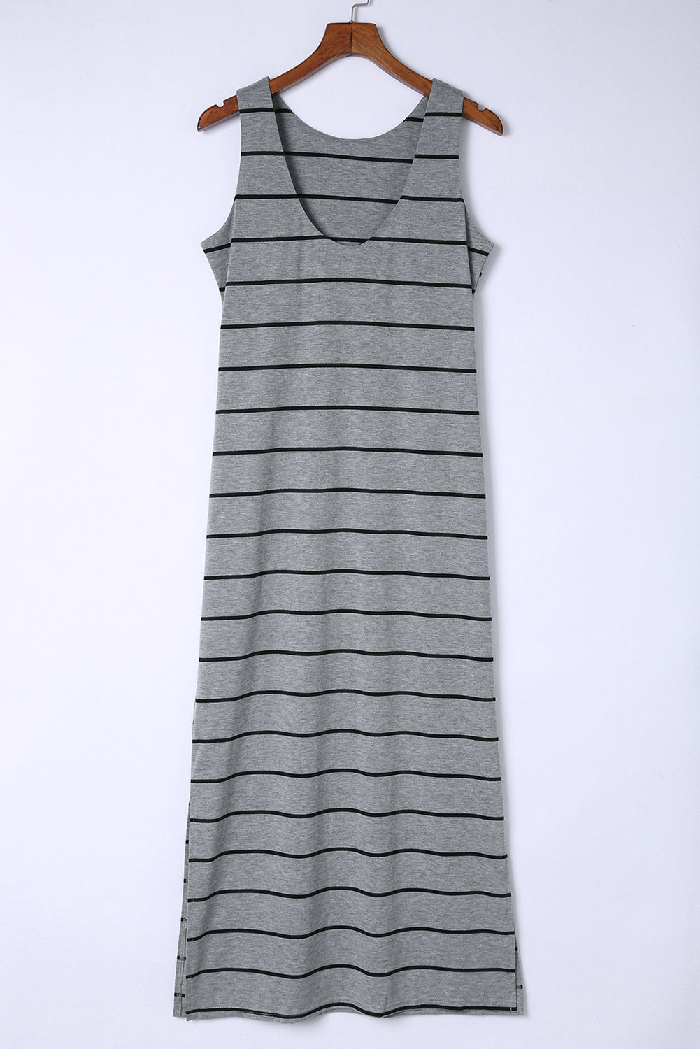 Striped Slit Sleeveless Maxi Dress - Ladyez