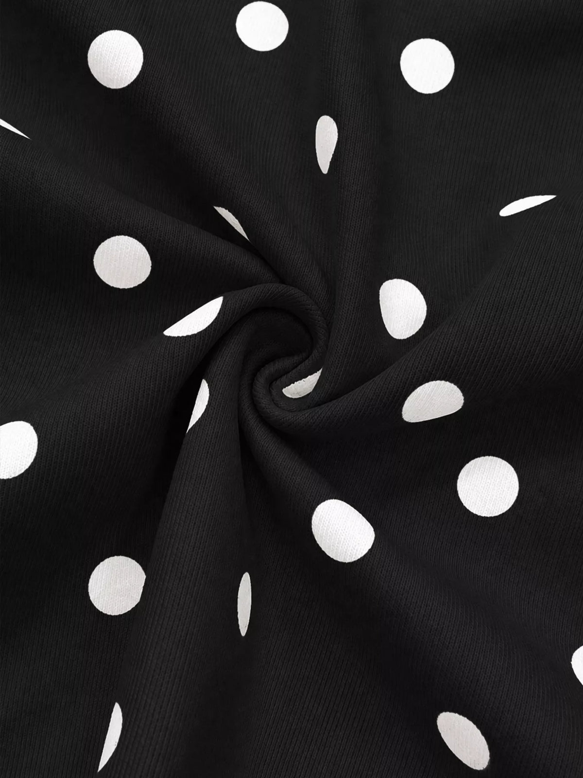 Polka Dot Half Zip Cropped Sweatshirt