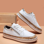PU Leather Round Toe Flats Sneakers