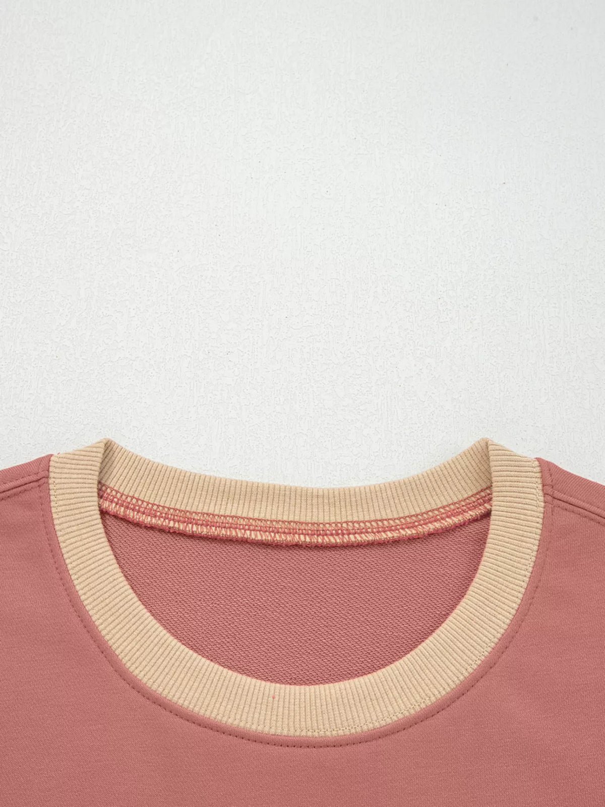 Contrast Star Patchwork Exposed Seam Uneven Hem Drop Shoulder Sweatshirt