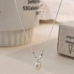 925 Sterling Silver Pearl Drop Necklace
