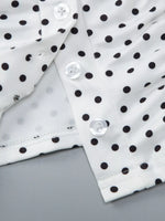 Polka Dot Ruched V-Neck Top