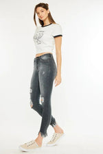 Kancan High Rise Distressed Ankle Skinny Jeans - Ladyez