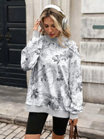 Camouflage Print Mock Neck Sweatshirt