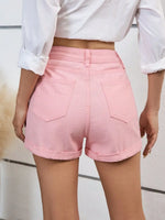 High Waist Denim Shorts - Ladyez
