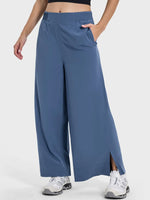Millennia Slit Wide Leg Active Pants - Ladyez