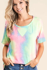 BiBi Tie Dye French Terry Print Top