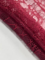 Lace Sheer Mock Neck Long Sleeve Maxi Dress