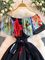 Floral Off-Shoulder A-Line Dress