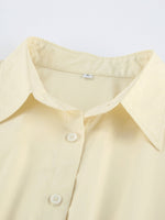 Button Front Bubble Hem Dress
