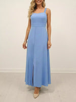 Slit Wide Strap Maxi Dress