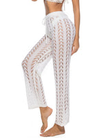 Cutout Drawstring High Waist Swim Pants - Ladyez