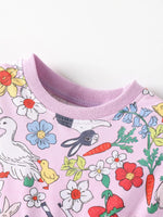 Children's Printed Round Neck Dress