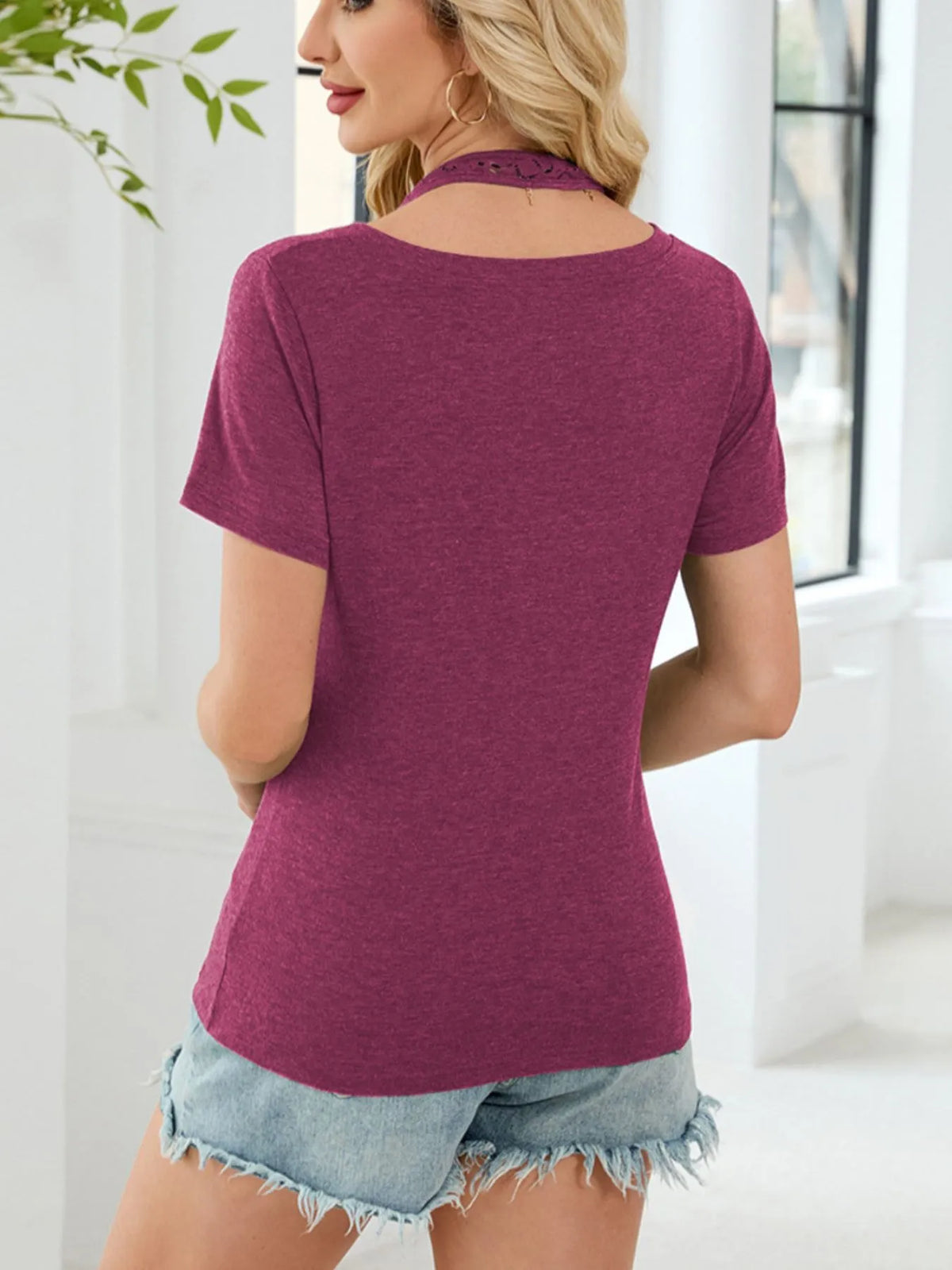 Lace Detail Short Sleeve T-Shirt