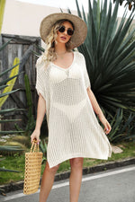 Openwork Side Slit Cover-Up Dress - Ladyez