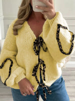 Tie Front Long Sleeve Sweater
