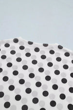 Polka Dot Mesh Long Sleeve Stand Neck Sheath Top