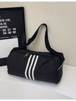 Striped Adjustable Strap Duffel Bag